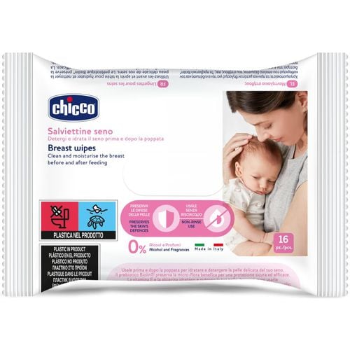 Breast Wipes salviette detergenti umidificate per il seno 16 pz - Chicco - Modalova