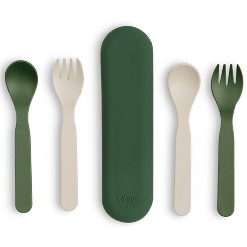 Eco Cutlery Set posate Green/ Cream 6m+ 5 pz - Citron - Modalova