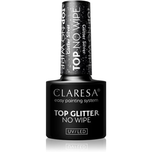 UV/LED Top Glitter No Wipe esmalte de acabado de uñas en gel brillante tono Glitter Silver 5 g - Claresa - Modalova