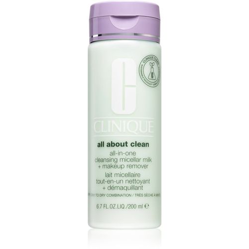 All About Clean All-in-One Cleansing Micellar Milk + Makeup Remove latte detergente delicato per pelli secche e molto secche 200 ml - Clinique - Modalova