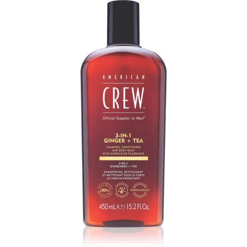 In 1 Ginger + Tea champú, acondicionador y gel de ducha 3 en 1 para hombre 450 ml - American Crew - Modalova