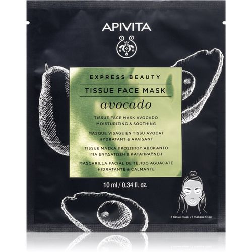 Express Beauty Moisturizing Tissue Face Mask Avocado Feuchtigkeitsspendende Tuchmaske zur Beruhigung der Haut 10 ml - Apivita - Modalova