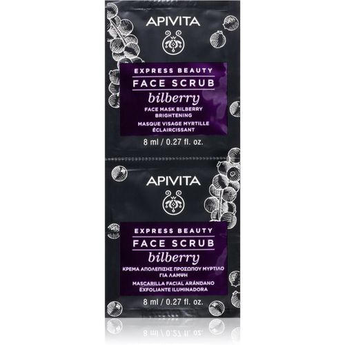 Express Beauty Brightening Face Scrub Bilberry exfoliante limpiador intensivo para iluminar la piel 2 x 8 ml - Apivita - Modalova