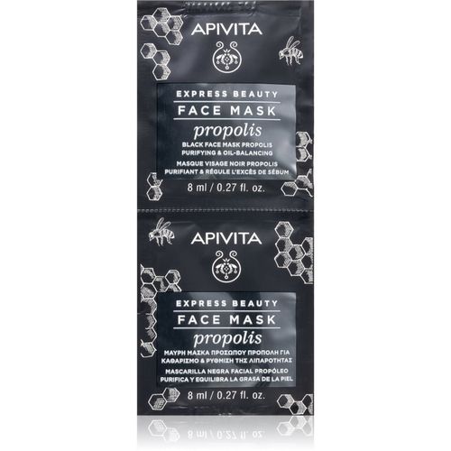 Express Beauty Purifying Face Mask Propolis mascarilla negra limpiadora para pieles grasas 2 x 8 ml - Apivita - Modalova