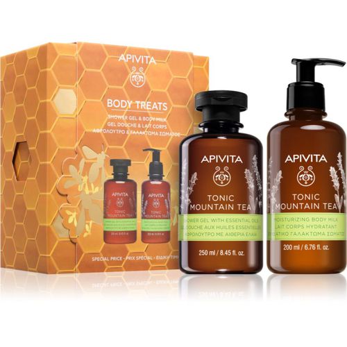 Tonic Mountain Tea Shower Gel & Body Milk Set set regalo di Natale - Apivita - Modalova