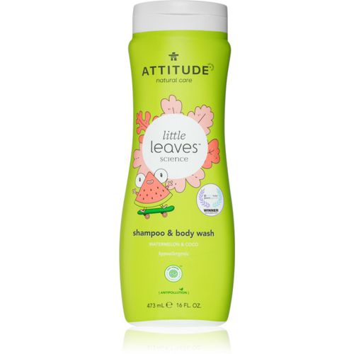 Little Leaves Watermelon & Coco gel e shampoo detergente per bambini 473 ml - Attitude - Modalova