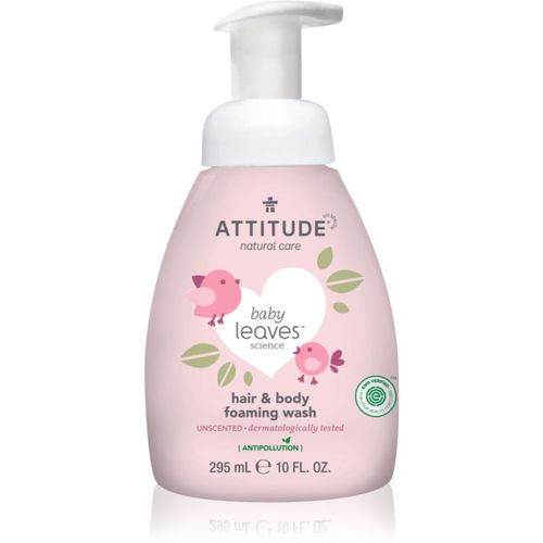 Baby Leaves Unscented espuma limpiadora 2 en 1 para niños 295 ml - Attitude - Modalova