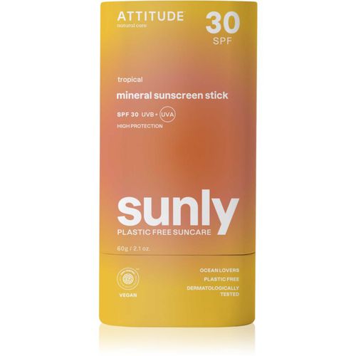 Sunly Sunscreen Stick crema abbronzante minerale in bastoncino SPF 30 Tropical 60 g - Attitude - Modalova