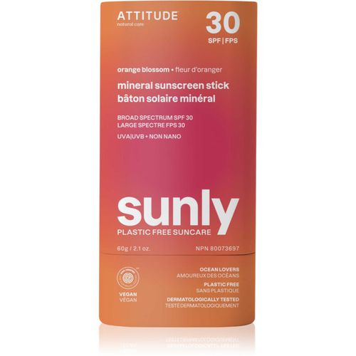 Sunly Sunscreen Stick crema abbronzante minerale in bastoncino SPF 30 Orange Blossom 60 g - Attitude - Modalova