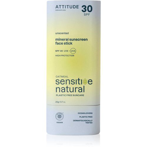 Sensitive Natural Face stick crema solar mineral en forma de barra para pieles sensibles 20 g - Attitude - Modalova