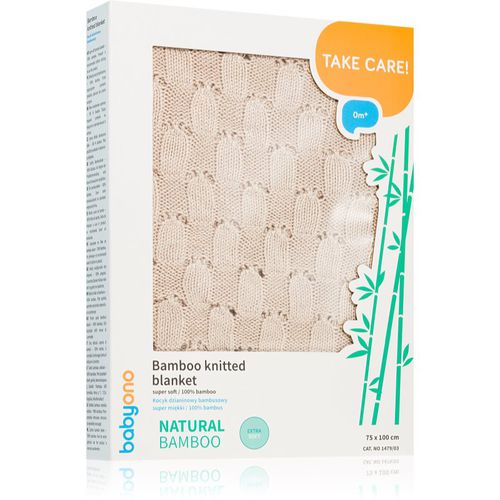 Take Care Bamboo Knitted Blanket manta Beige 75x100 cm - BabyOno - Modalova