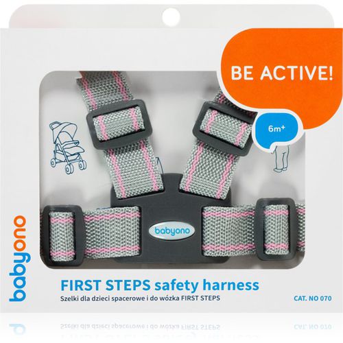 Be Active Safety Harness First Steps Grey/Pink 6 m+ 1 St - BabyOno - Modalova