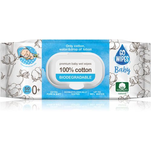 Baby 100% Cotton Biodegradable salviette umidificate per bambini per pelli sensibili 0+ 50 pz - GoWipes - Modalova