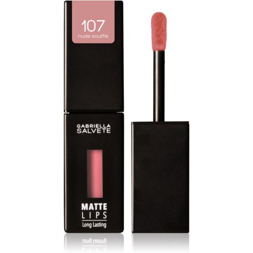 Matte Lips rossetto liquido lunga tenuta effetto opaco colore 107 Nude Souffle 4,5 ml - Gabriella Salvete - Modalova