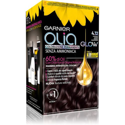 Olia tinte permanente para cabello tono 4.12 Castano Scuro Freddo Iridescente 1 ud - Garnier - Modalova