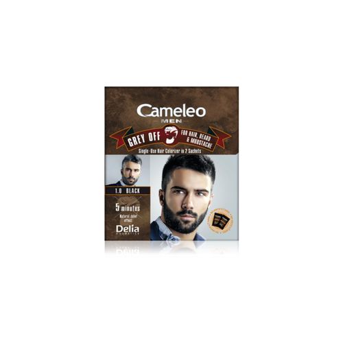 Cameleo Men Einwegfarbe zum sofortigen Kaschieren grauer Haare Farbton 1.0 Black 2x15 ml - Delia Cosmetics - Modalova