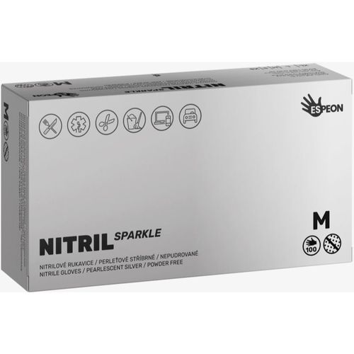 Nitril Sparkle Pearlescent Silver guantes de nitrilo sin talco tamaño M 2x50 ud - Espeon - Modalova