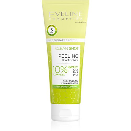 Clean Shot 10% Complex of AHA, BHA and PHA exfoliante suave contra las imperfecciones de la piel 75 ml - Eveline Cosmetics - Modalova