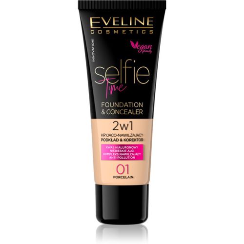 Selfie Time base de maquillaje y corrector 2 en 1 tono 01 Porcelain 30 ml - Eveline Cosmetics - Modalova