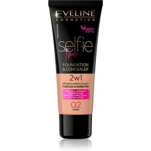 Selfie Time base de maquillaje y corrector 2 en 1 tono 02 Ivory 30 ml - Eveline Cosmetics - Modalova