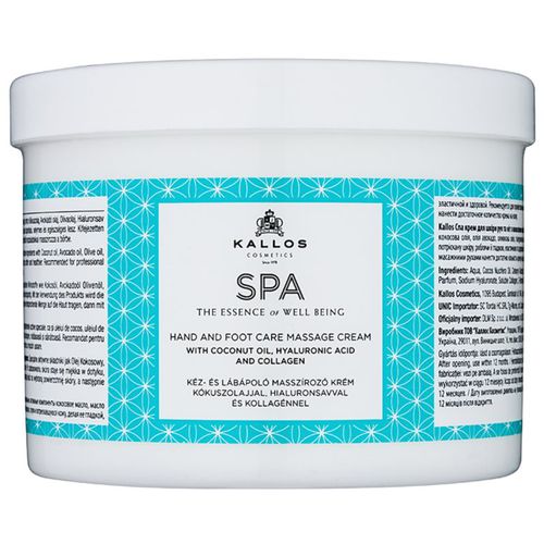 Spa crema para masaje para manos y pies 500 ml - Kallos - Modalova