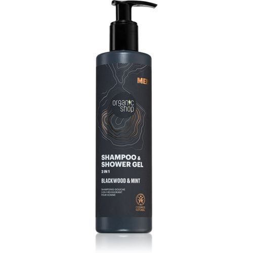 Men Blackwood & Mint champú y gel de ducha 2 en 1 para hombre 280 ml - Organic Shop - Modalova