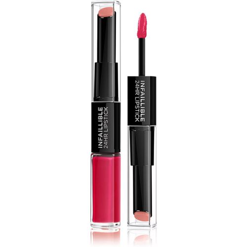 Infallible 24H rossetto e lucidalabbra lunga tenuta 2 in 1 colore 701 Captivated By Cerise 5,6 ml - L’Oréal Paris - Modalova