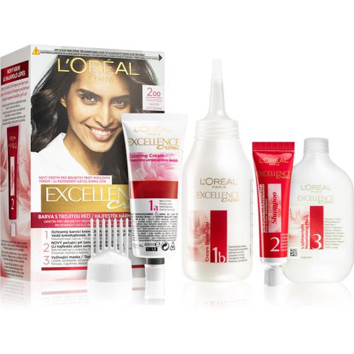 Eccellenza Crema tinta per capelli colore 200 True Darkest Brown 1 pz - L’Oréal Paris - Modalova