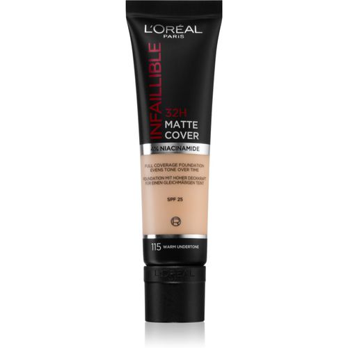 Infallible 32H Matte Cover maquillaje matificante de larga duración SPF 25 tono 115 (Warm Undertone) 30 ml - L’Oréal Paris - Modalova