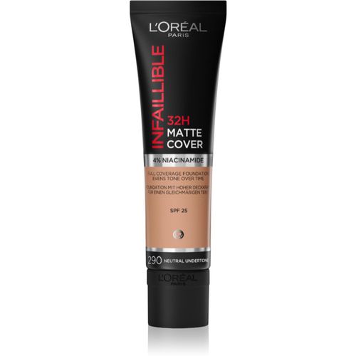 Infallible 32H Matte Cover maquillaje matificante de larga duración SPF 25 tono 290 (Neutral Undertone) 30 ml - L’Oréal Paris - Modalova