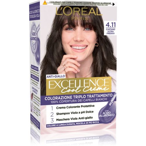 Excellence Cool Creme tinta per capelli colore Castano Ultra Freddo (4.11) 1 pz - L’Oréal Paris - Modalova