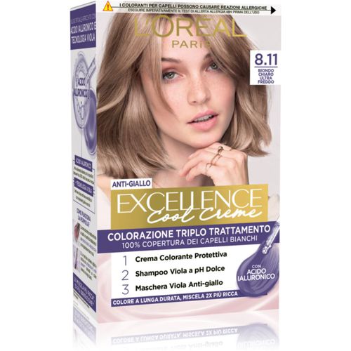 Excellence Cool Creme tinta per capelli colore Biondo Chiaro Ultra Freddo (8.11) 1 pz - L’Oréal Paris - Modalova