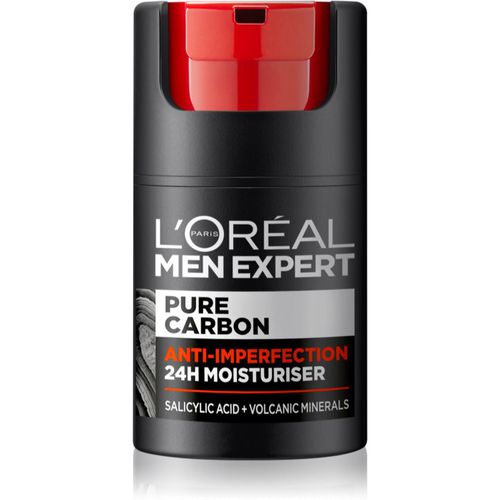 Men Expert Pure Carbon crema de día hidratante contra las imperfecciones de la piel 50 g - L’Oréal Paris - Modalova