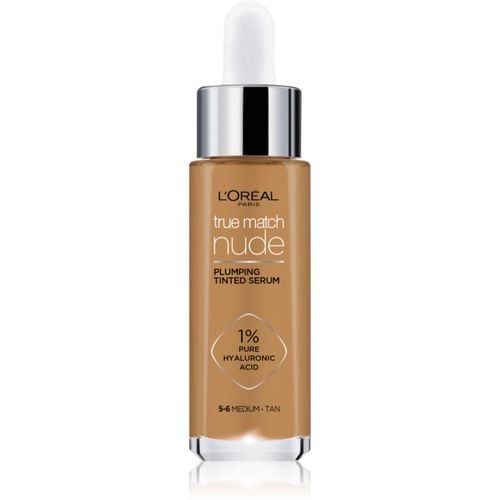 True Match Nude Plumping Tinted Serum Serum zum vereinheitlichen der Hauttöne Farbton 5-6 Medium Tan 30 ml - L’Oréal Paris - Modalova