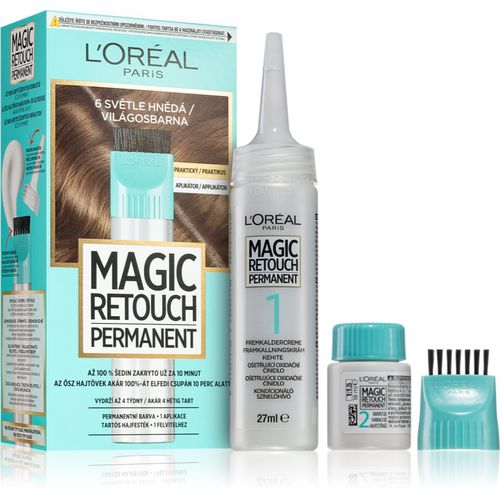 Ritocco Perfetto Permanente colore per coprire la ricrescita con applicatore colore 6 LIGHT BROWN - L’Oréal Paris - Modalova