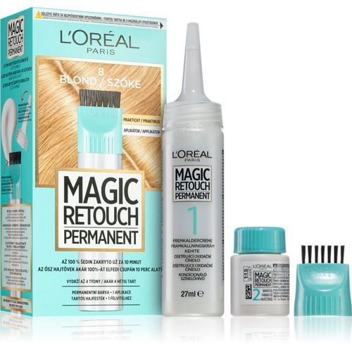 Magic Retouch Permanent coloración para cubrir las raíces con aplicador tono 8 BLOND - L’Oréal Paris - Modalova