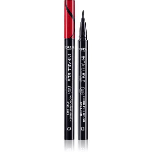 Infaillible Grip 36h Micro-Fine liner eyeliner in pennarello colore 01 Obsidian black 0,4 g - L’Oréal Paris - Modalova