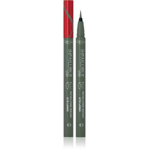 Infaillible Grip 36h Micro-Fine liner eyeliner in pennarello colore 05 Sage Green 0,4 g - L’Oréal Paris - Modalova