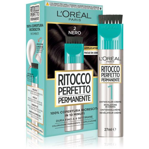 Ritocco Perfetto Permanente colore per coprire la ricrescita con applicatore colore 2 BLACK 1 pz - L’Oréal Paris - Modalova