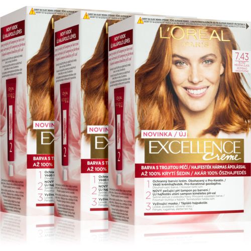 Excellence Creme Haarfarbe 7,43 Blonde Copper Farbton - L’Oréal Paris - Modalova