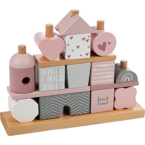 Stacking Blocks House cubi in legno Pink 1 pz - Label Label - Modalova