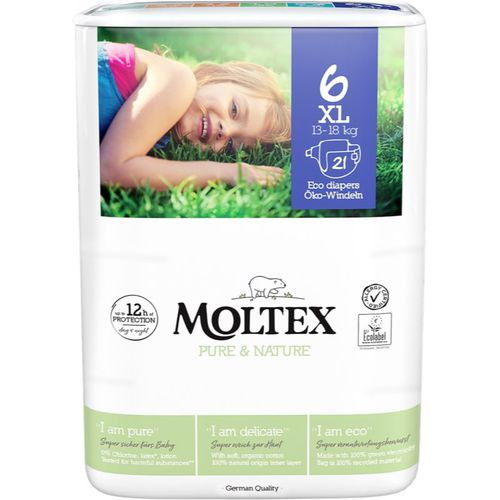 Pure & Nature XL Size 6 pañales desechables ecológicos 13-18 kg 21 ud - Moltex - Modalova