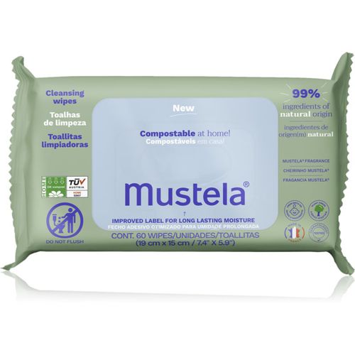 Compostable at Home Cleansing Wipes toallitas limpiadoras con fragancia para bebé lactante 60 ud - Mustela - Modalova