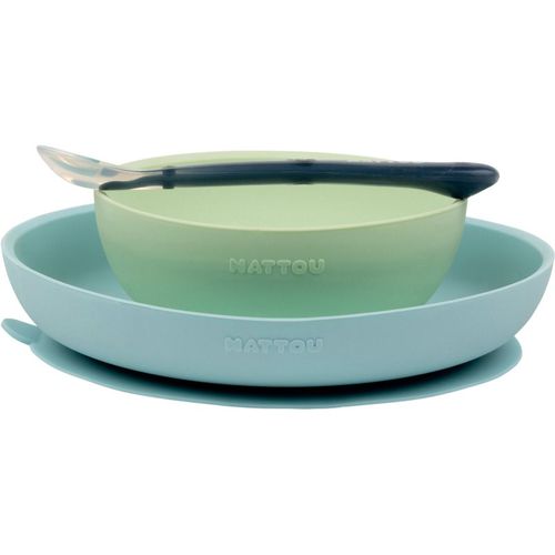 Tableware Set of 3 Pieces set de vajilla para niños Green / Blue 3 ud - NATTOU - Modalova