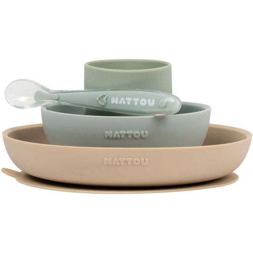 Tableware Set of 4 Pieces Geschirrset für Kinder Green 4 St - NATTOU - Modalova