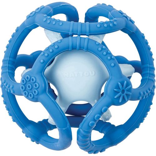 Teether Silicone Ball 2 in 1 dentaruolo Blue 4 m+ 2 pz - NATTOU - Modalova