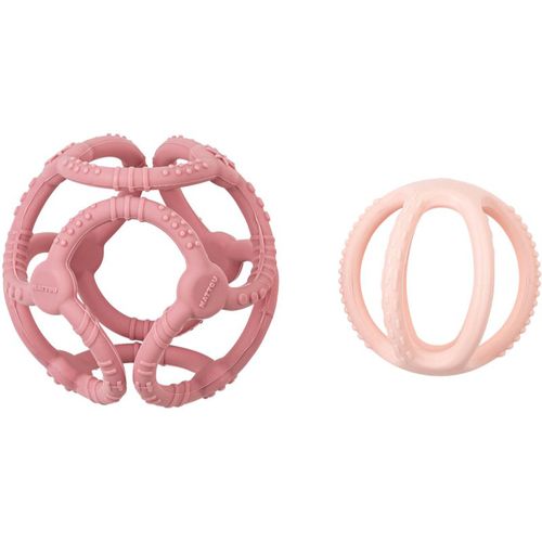 Teether Silicone Ball 2 in 1 dentaruolo Pink 4 m+ 2 pz - NATTOU - Modalova