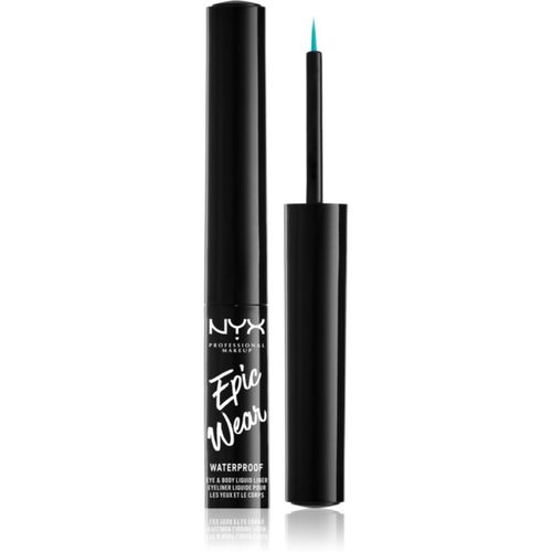 Epic Wear Metallic Liquid Liner eyeliner gel lunga tenuta colore 06 - Teal Metal 3,5 ml - NYX Professional Makeup - Modalova