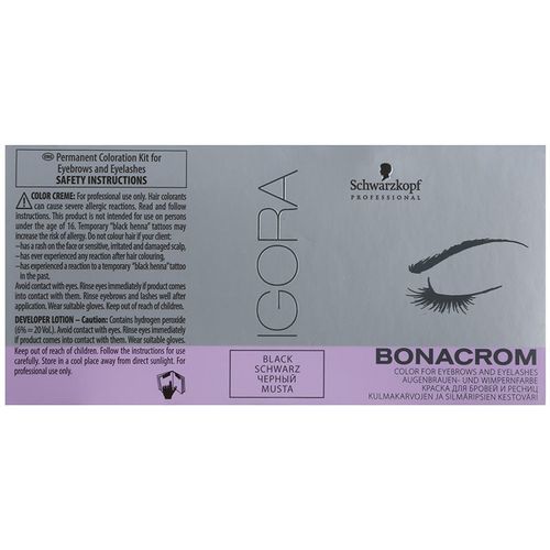 Igora Bonacrom Färbung für Wimpern und Brauen mit Aktivator nur für professionellen Gebrauch Black 10 ml - Schwarzkopf Professional - Modalova