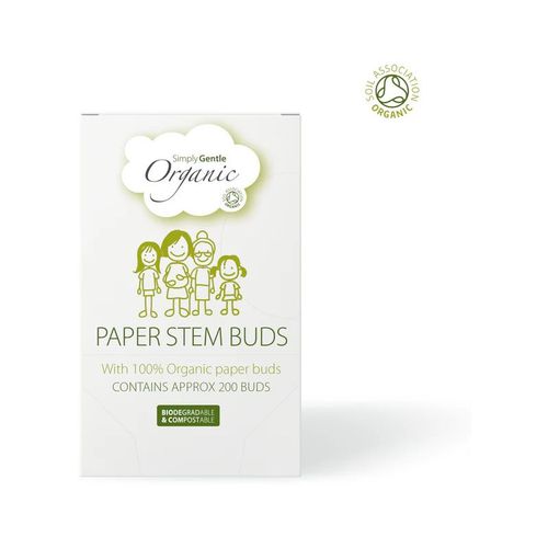 Organic Paper Stem Buds bastoncillos de algodón 200 ud - Simply Gentle - Modalova